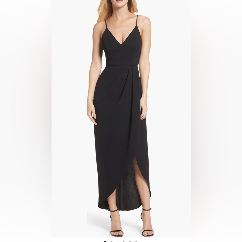 Xscape high/low black dress